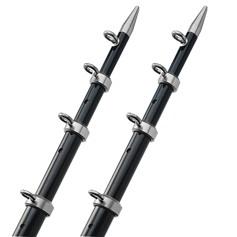 TACO 18' Telescopic Outrigger Poles HD 1-1/2" - Black/Silver [OT-0552BKA186]