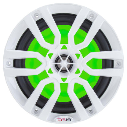 DS18 HYDRO 8" 2-Way Marine Speakers w/RGB LED Lights 375W - White [NXL-8]