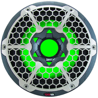 DS18 HYDRO 10" Subwoofer w/RGB Lights - 600W - Carbon Fiber [CF-10SUB]