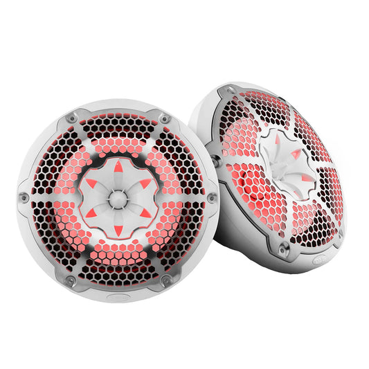 DS18 HYDRO 10" 2-Way Speakers w/Bullet Tweeter  Integrated RGB LED Lights - White [NXL-10M/WH]